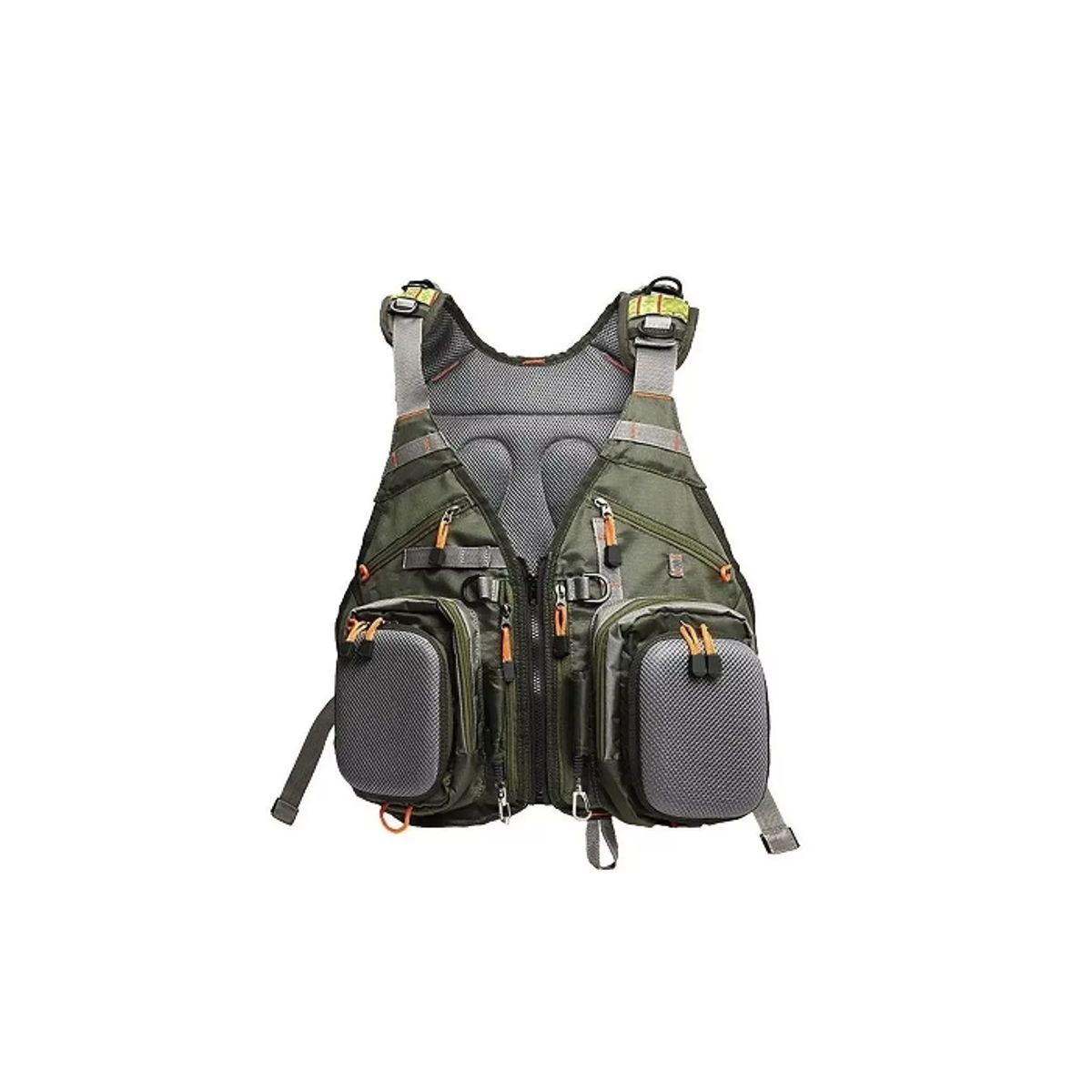 GENERICO - Chaleco de pesca ajustable de malla con mochila talla estándar verde