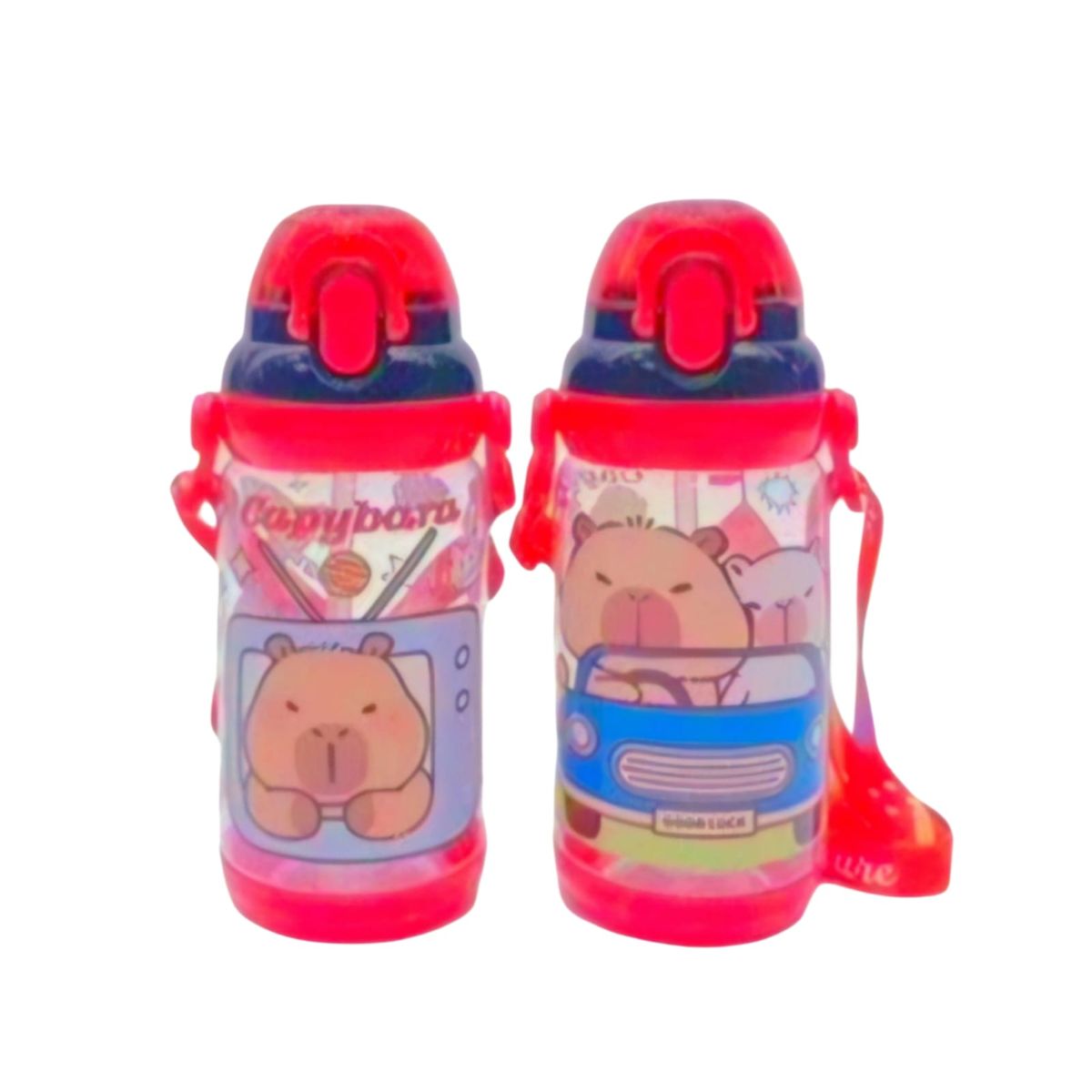 GENERICO - Botella De Agua Capibara Cantimplora Infantil Rojo