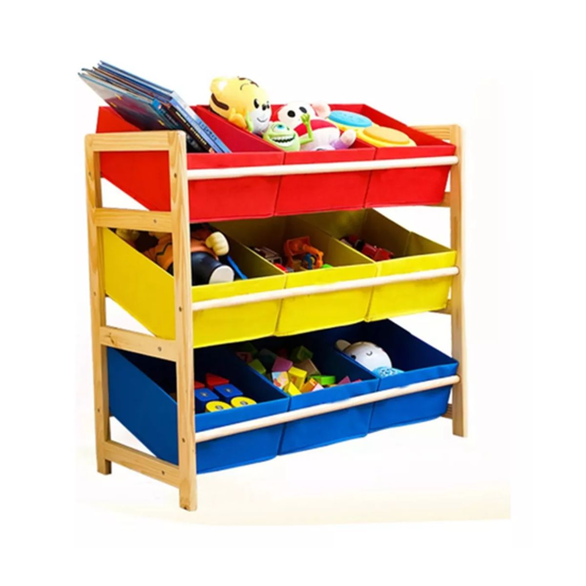 GENERICO - Estante infantil organizador de juguetes repisa 64x285x60 cm multicolor