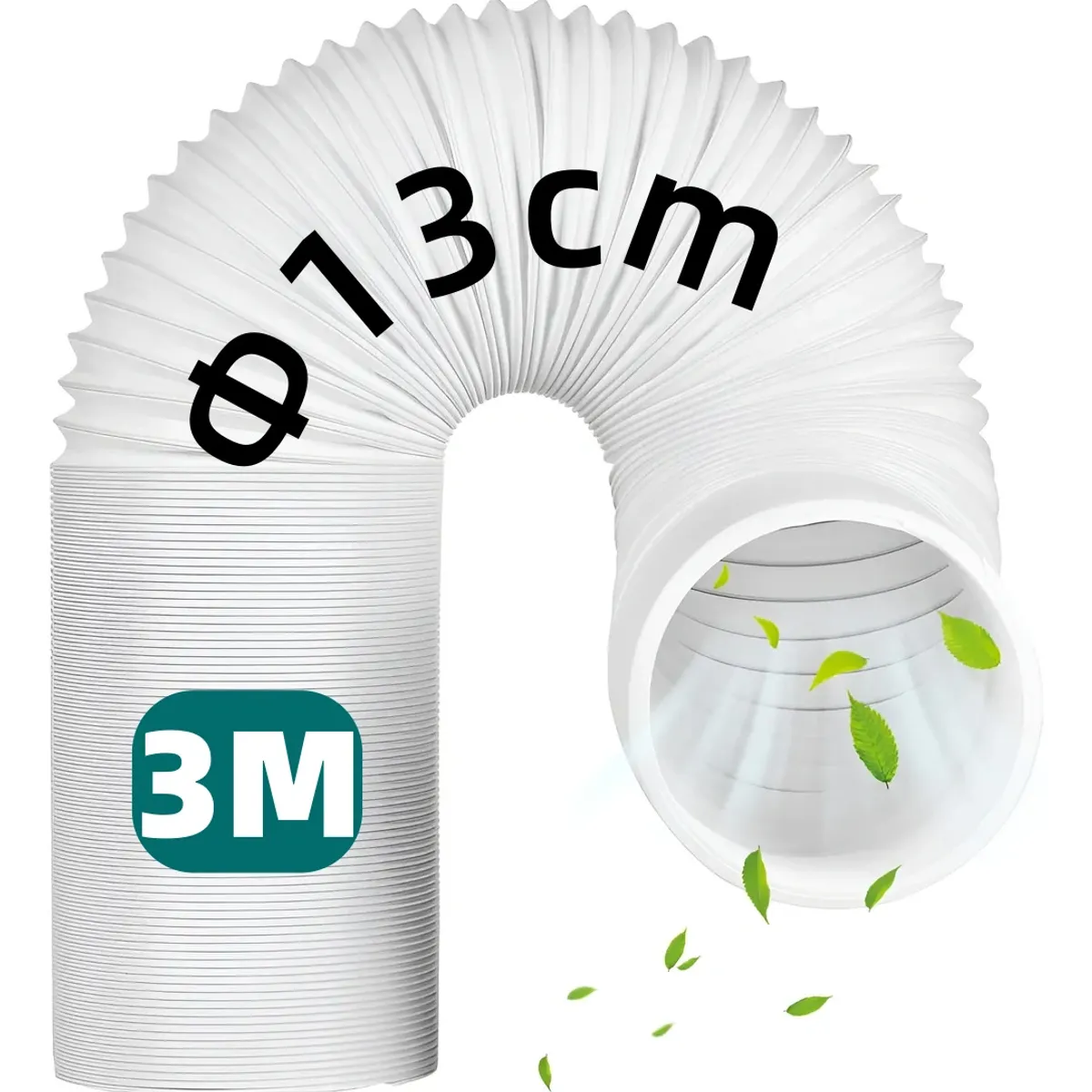 KUANGYE - Tubo O Manga Aire Acondicionado PVC Portátil Universal 13cmx3m flexible C alambre