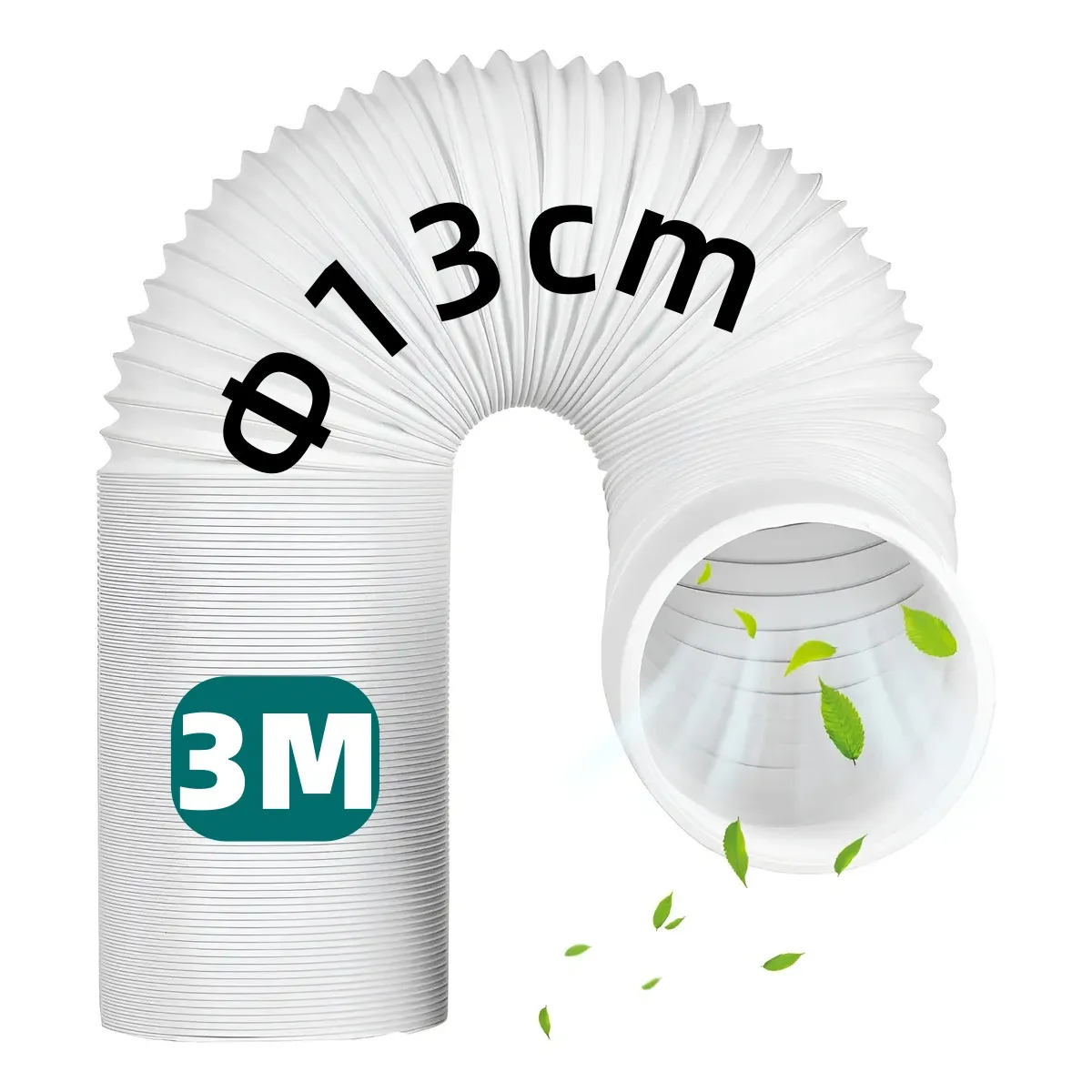 KUANGYE - Tubo O Manga Aire Acondicionado PVC Portátil Universal 13cmx3m flexible C alambre