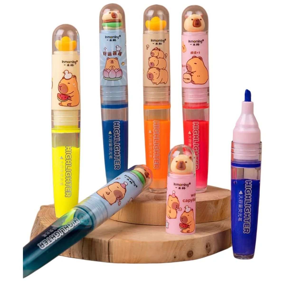 GENERICO - Set De 3 destacadores Xl capibara