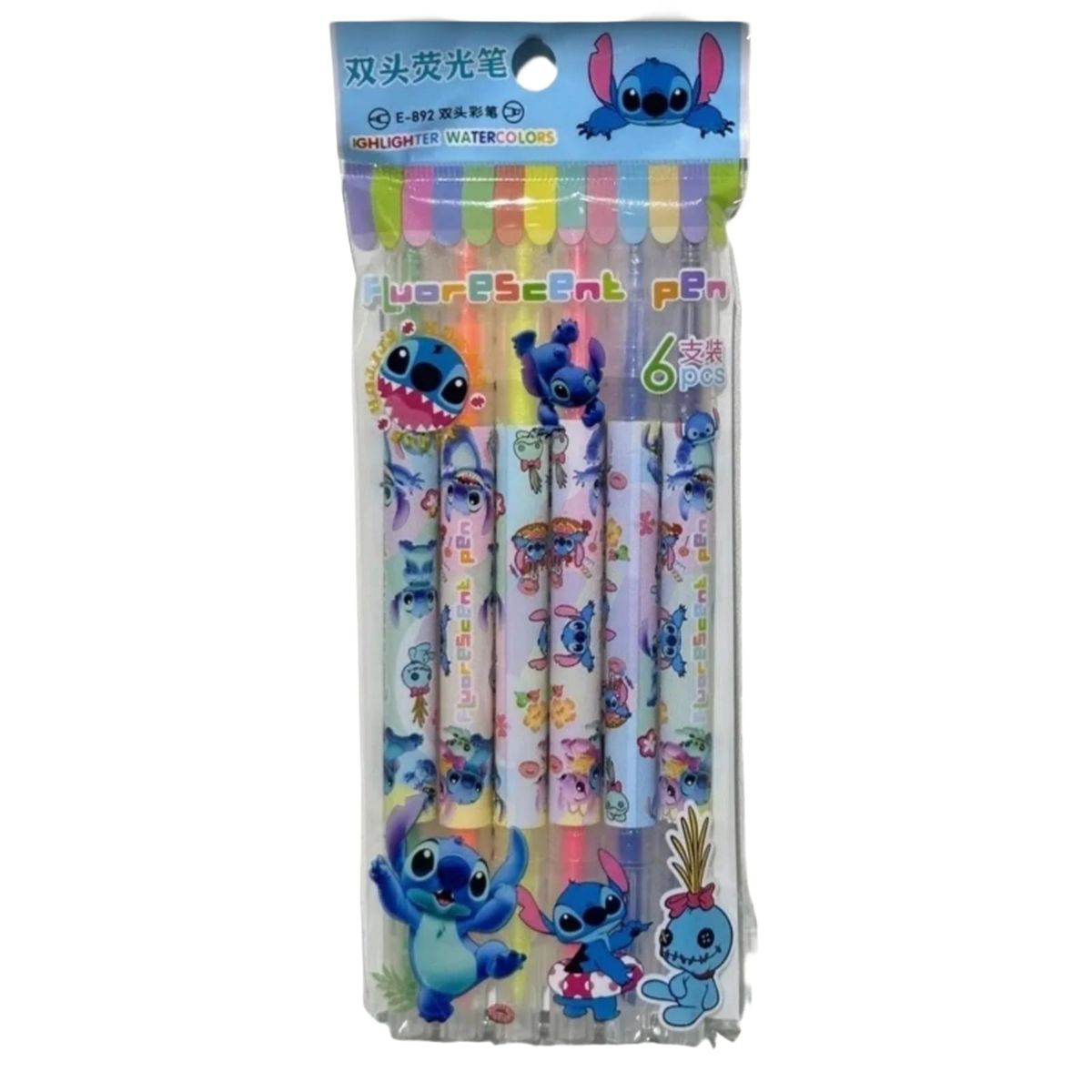 GENERICO - Set De 6 destacadores Doble Punta Stitch