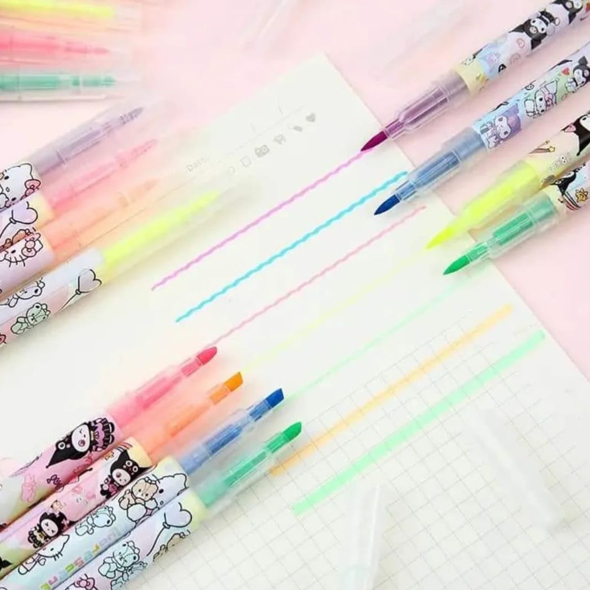 GENERICO - Set De 6 destacadores Doble Punta Stitch