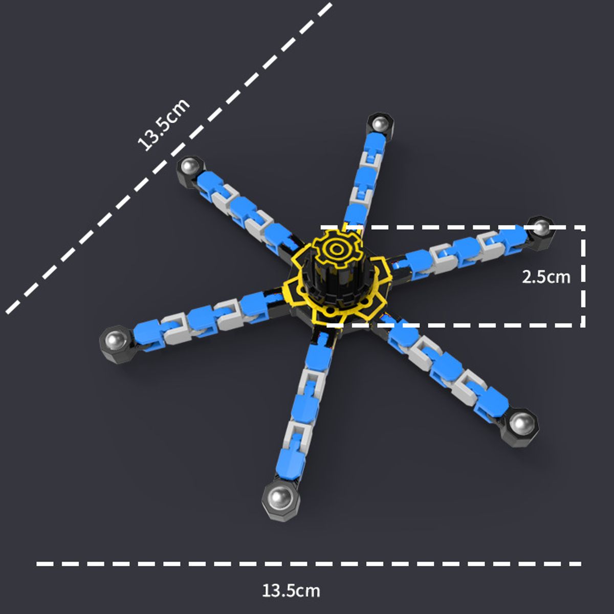 OLEVO - Juguete trompo transformable para ninos spinner de dedos azul