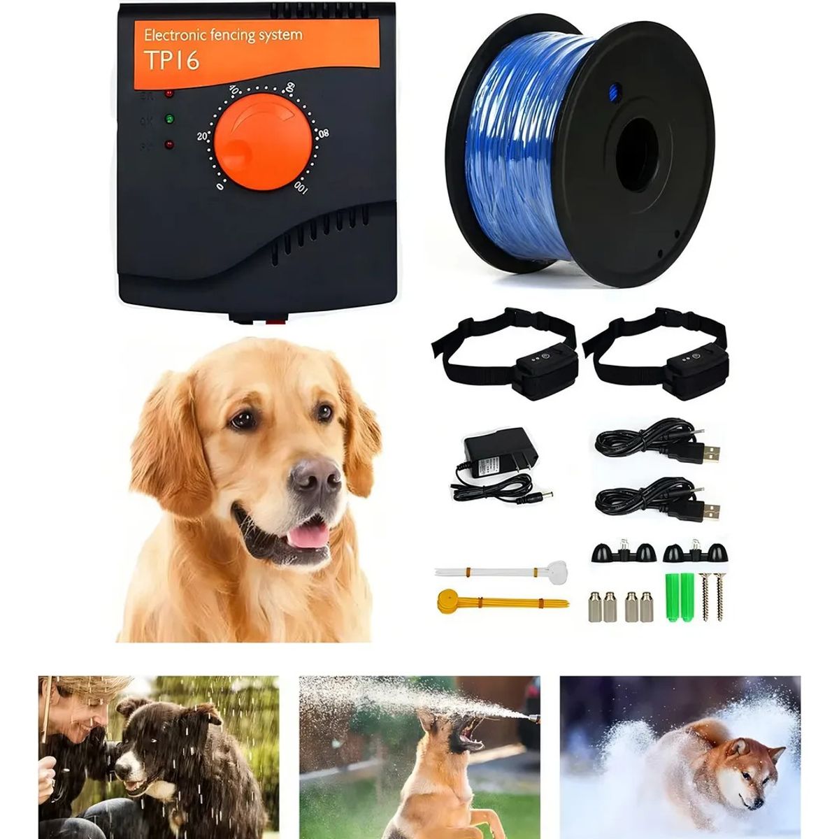 GENERICO - Cerco Electrico Invisible Perimetral Para Perros +2 Collares