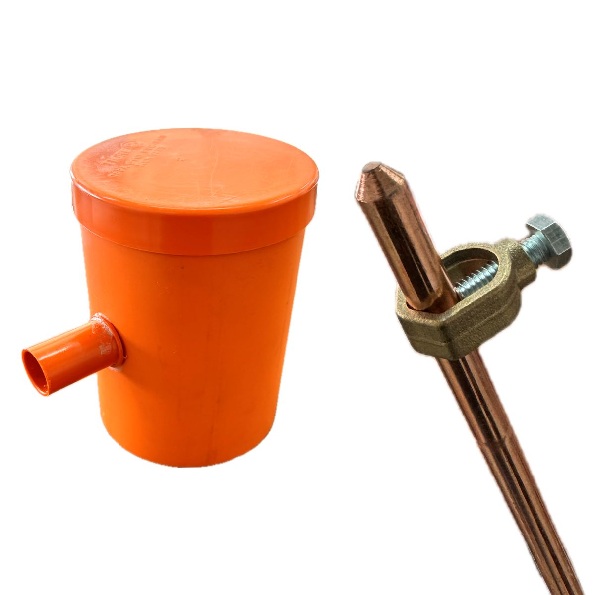 GENERICO - Barra Tierra 1mt + Conector Bronce + Cámara Registro 110mm