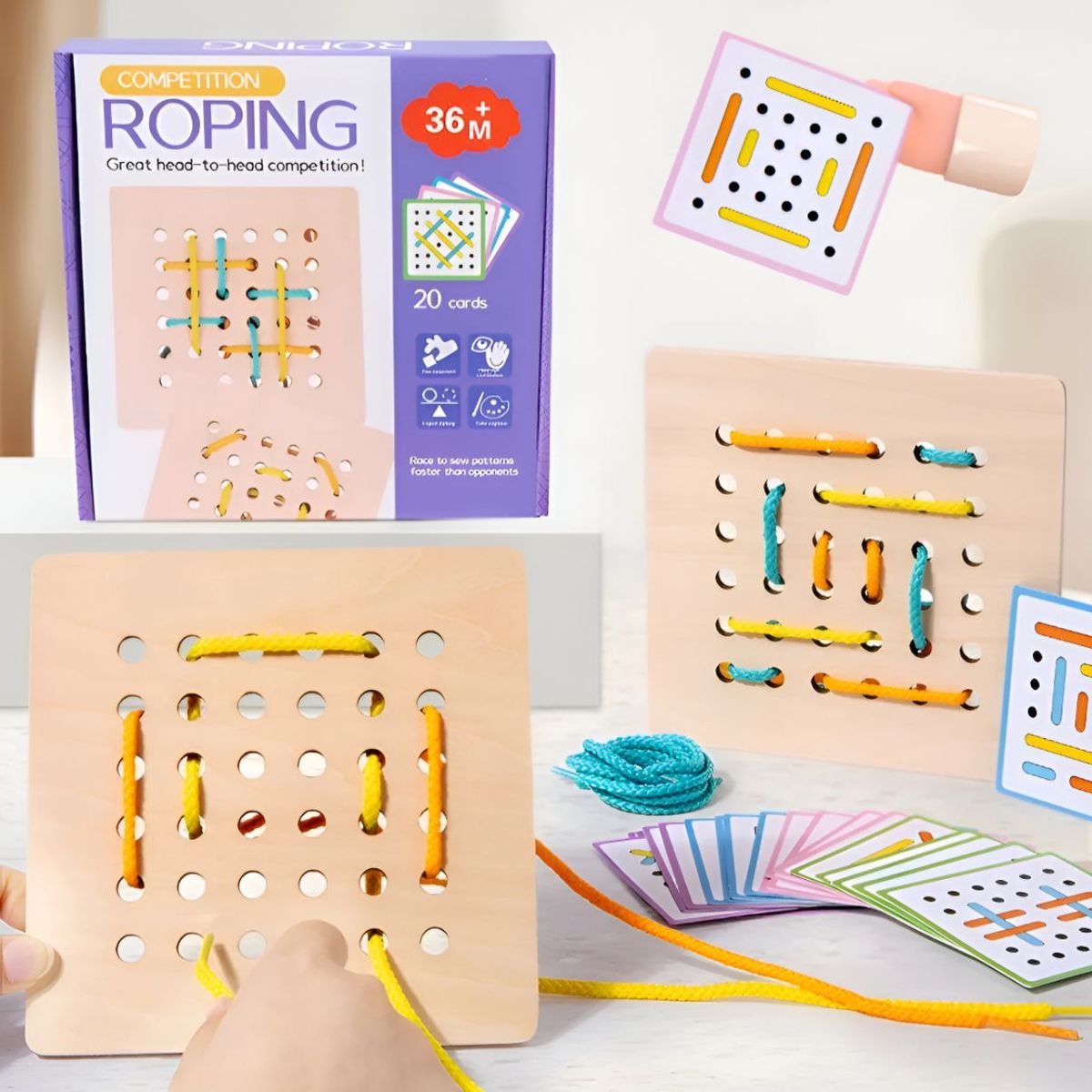 GENERICO - Set Didáctico Para Enhebrar Cognitivo Motricidad Niños