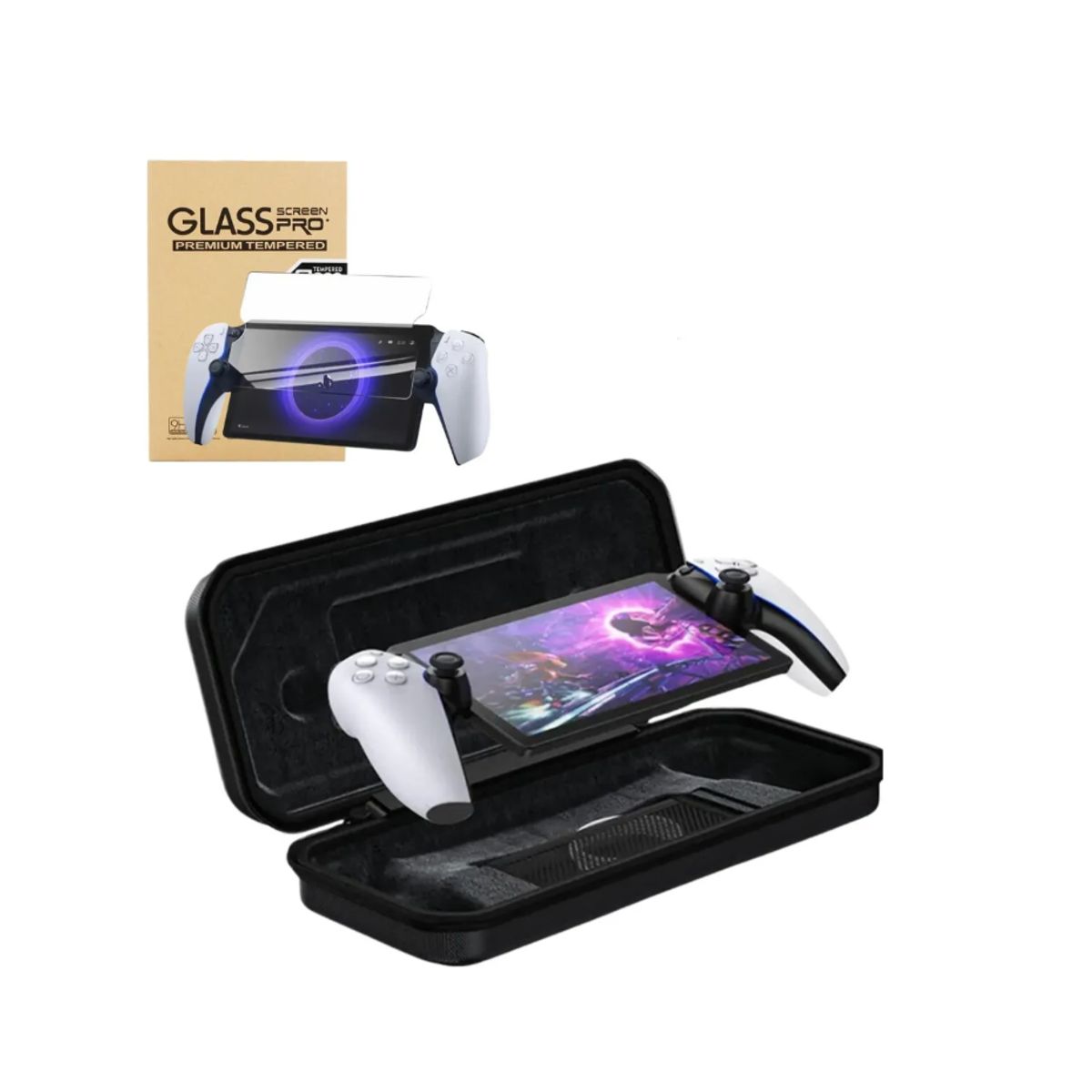 GENERICO - Kit Bolso Maleta + Vidrio Templado Para Ps5 Portal Play