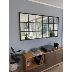 MERY - Espejo Ventana 180 x 100 cm Negro