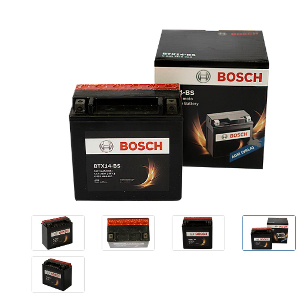 BOSCH - Batería Moto Bosch Btx14-bs Ytx14-bs 12v 12ah 210 CCA