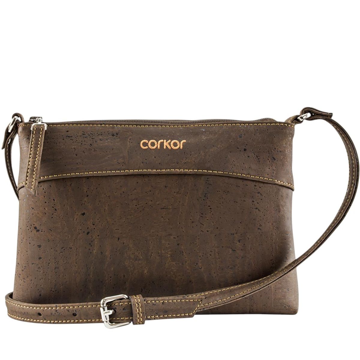 GENERICO - Cartera Bolso Bandolera Corcho Natural Cuero Vegano