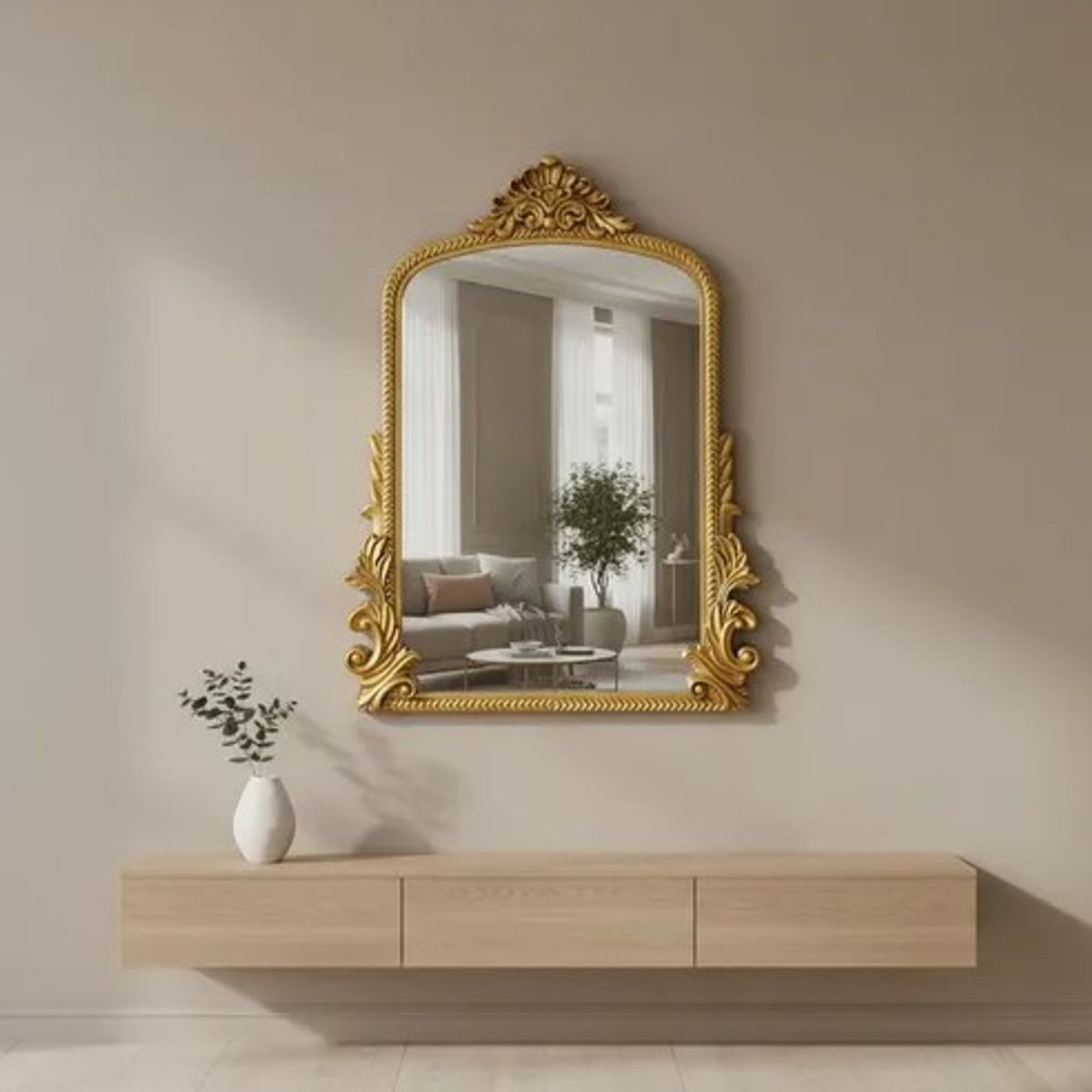 GENERICO - Espejo Decorativo Vintage Dorado 50cm