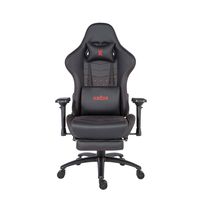 Silla Gamer Oficina Krone XL PRO Reclinable + Masaje + Apoyapiés - Negro