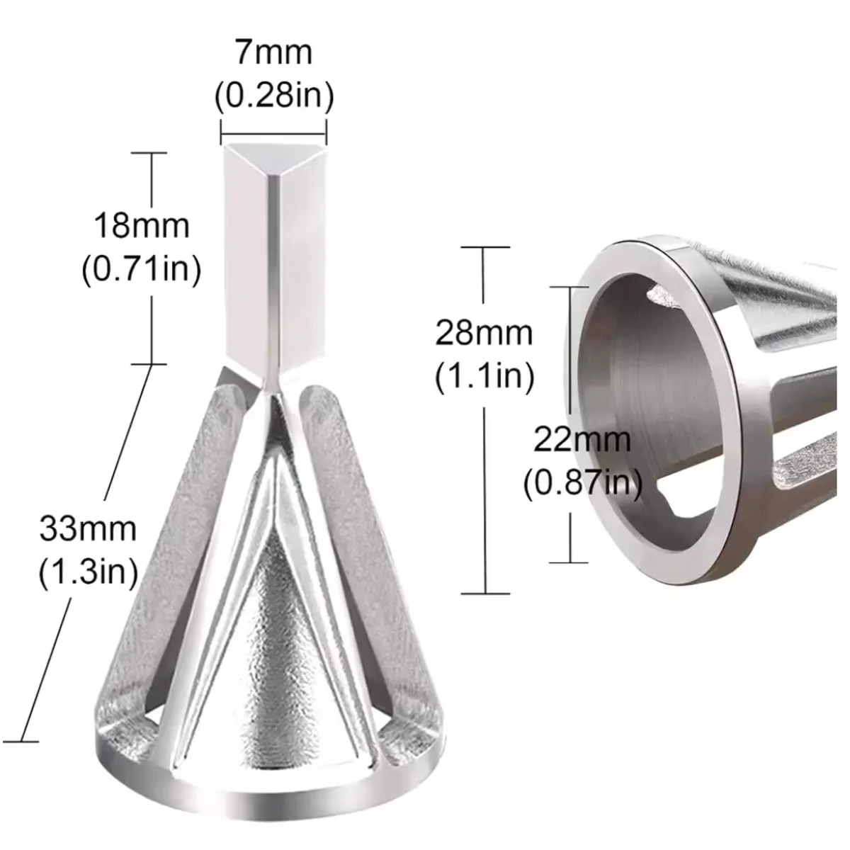 GENERICO - Broca De Desbarbado De Acero Inoxidable Chaflanado Triangular