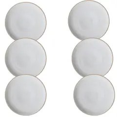 CORONA - Set de 6 Platos Llano Coupe 28 Cm BlancoBeige Artisan