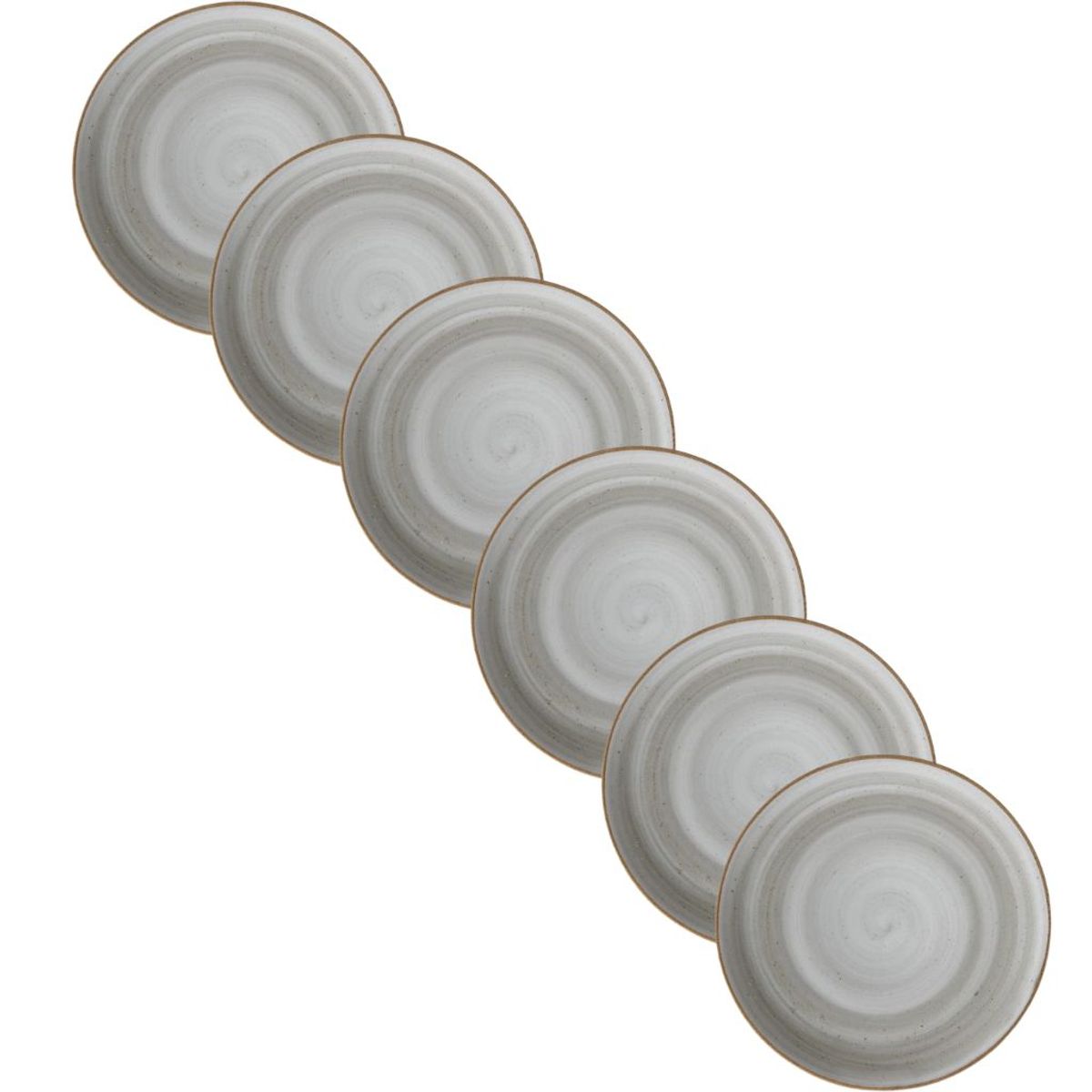 CORONA - Set de 6 Platos Llano Coupe 17.2 Cm GrisHumo Artisan