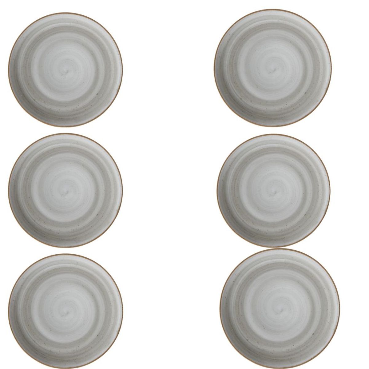 CORONA - Set de 6 Platos Llano Coupe 28 Cm GrisHumo Artisan