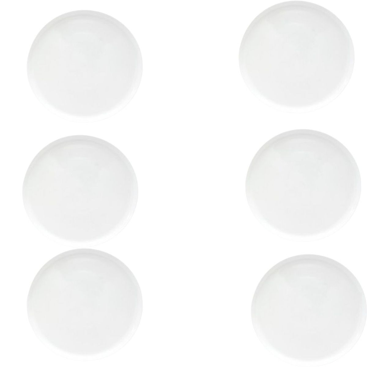 GENERICO - Set de 6 Platos Buffet Borde Vertical Porcelana Blanca 23Cm Wellington