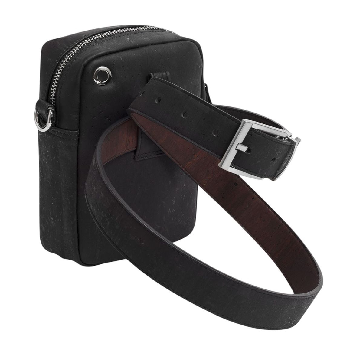 GENERICO - Bolso Corkor Bandolera Vertical Corcho Cuero Vegano