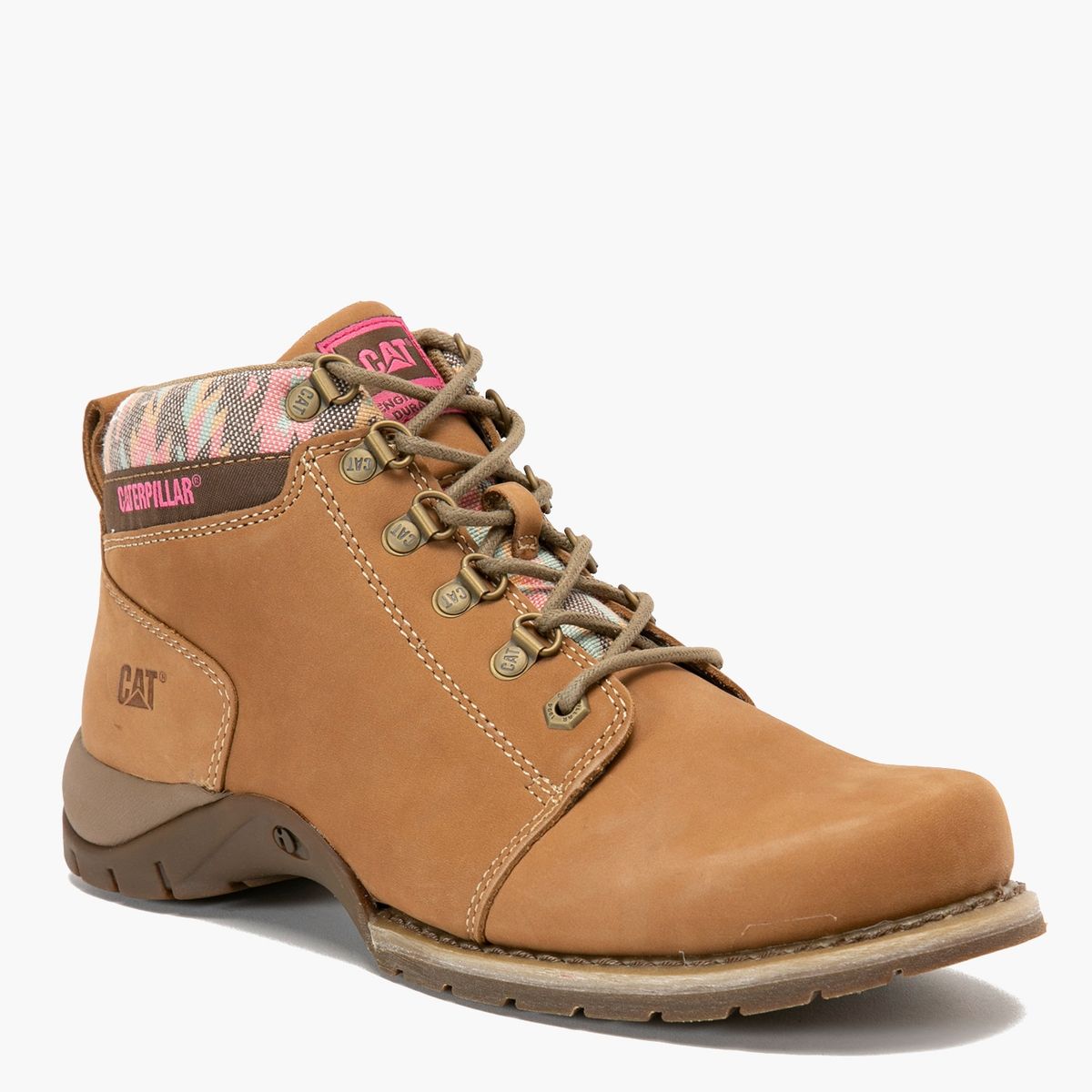 CAT - Botín Mujer Cuero Café Cat