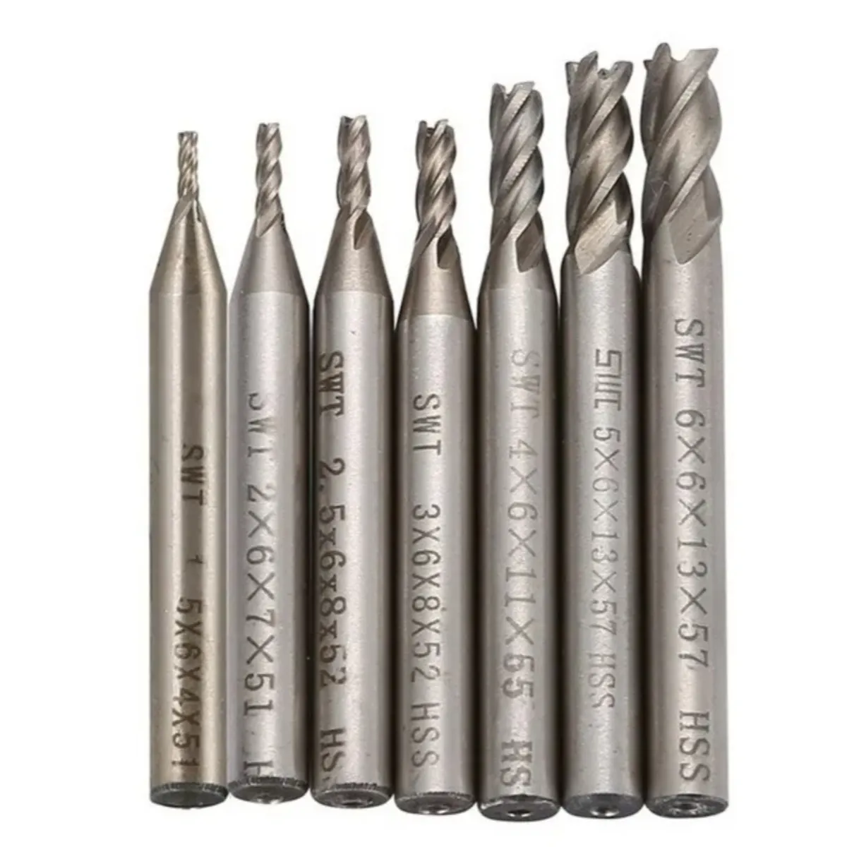 GENERICO - 7 Broca Fresa Flauta Cnc Hss Cortador Perforacion Molino
