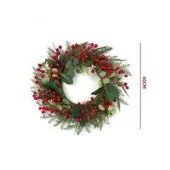 GENERICO - CORONA NAVIDAD CON ACEBOS 40CM