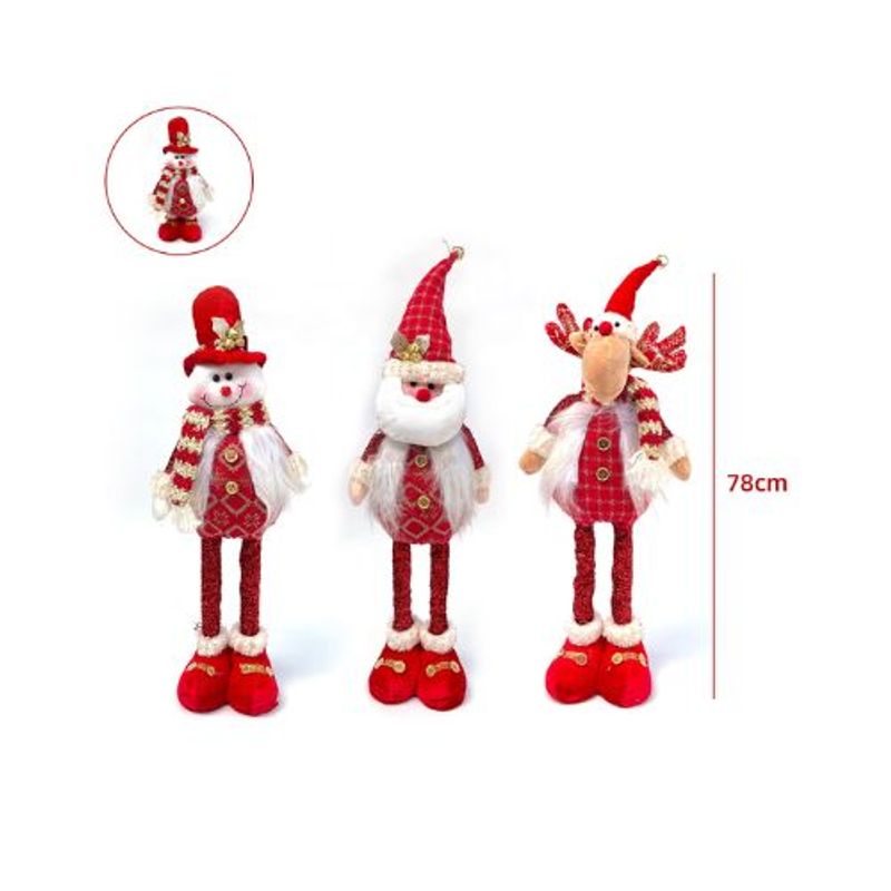 GENERICO - MUÑECO DE NAVIDAD PATAS LARGAS RETRATIL 78CM DISEÑO SURTIDO