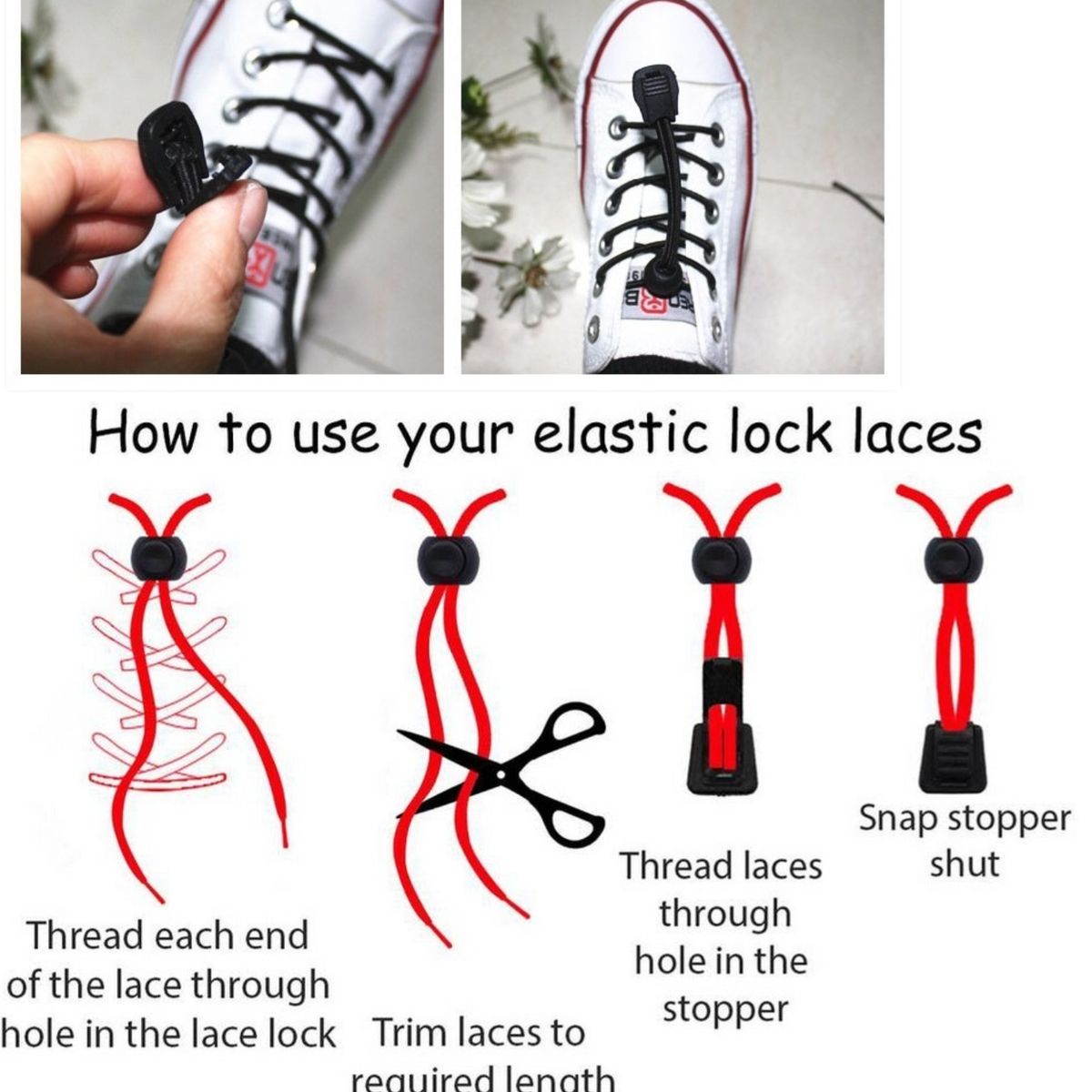 GENERICO - Par De Cordones Zapatillas Bloqueo Running Gris Oscuro