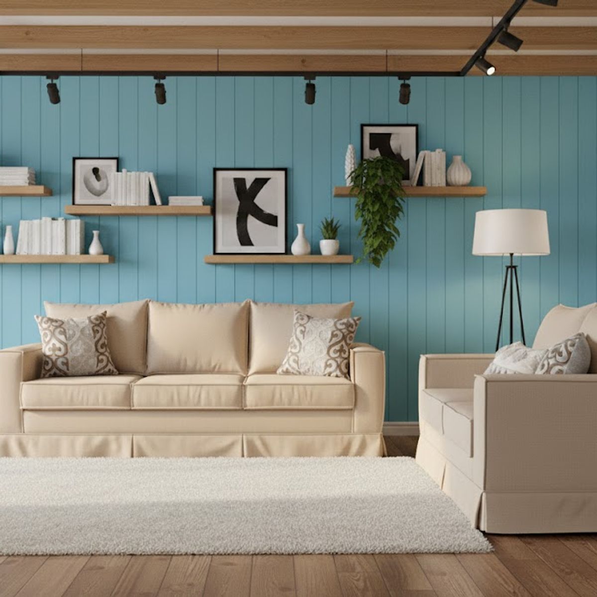 MUNDO LIVING - Juego Living Pompeya  Beige  sofa 3 cuerpos y sofa 2 cuerpos resortes