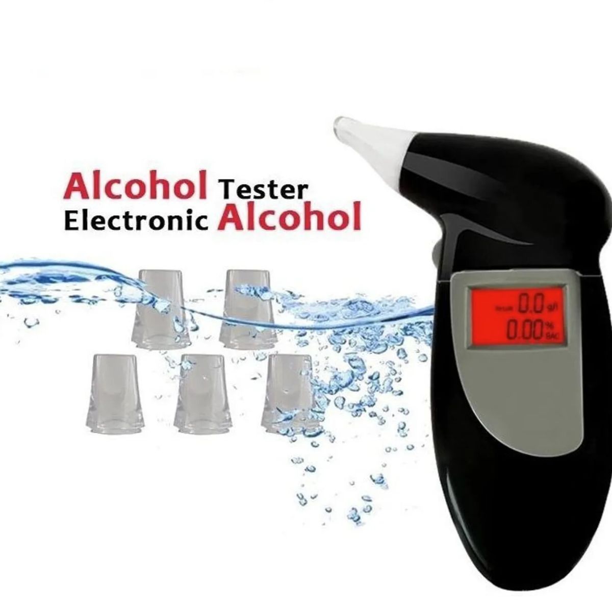GENERICO - Alcotest Portatil Reloj Lcd Medidor Alcohol con Boquillas