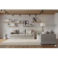 Juego Living Pompeya Gris sofa 3 cuerpos y 2 cuerpos resortes pocket