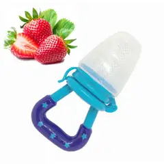 GENERICO - Chupete Silicona Bebe Para Comer Frutas Verduras Azul