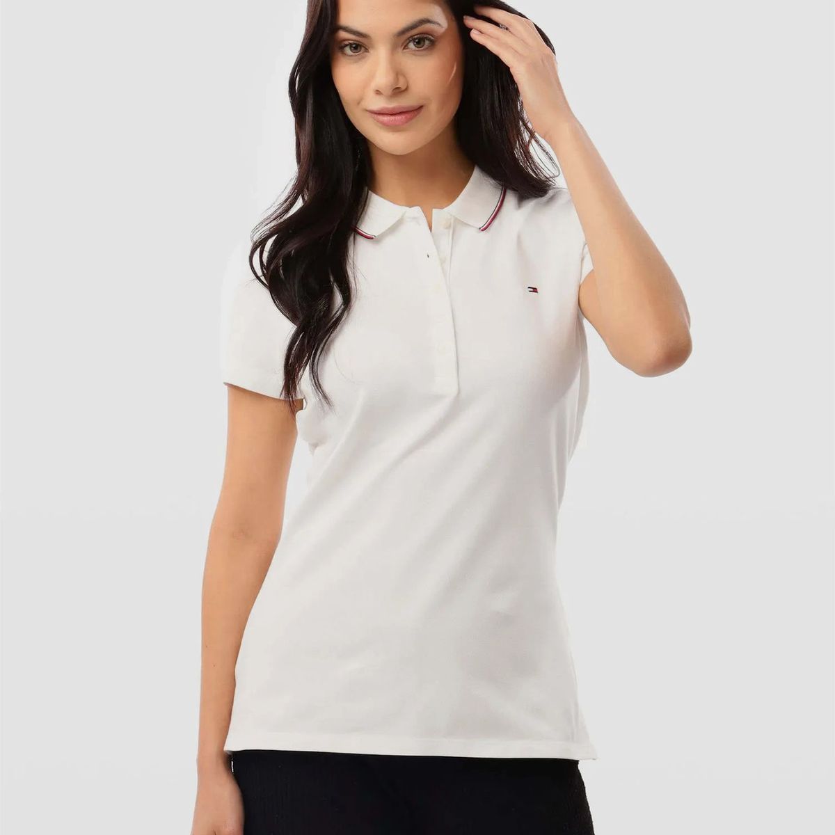 TOMMY HILFIGER - Polo Heritage Solid Slim Fit Blanco Tommy Hilfiger