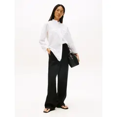 TOMMY HILFIGER - Pantalón Tailored En Mezcla De Lino Negro