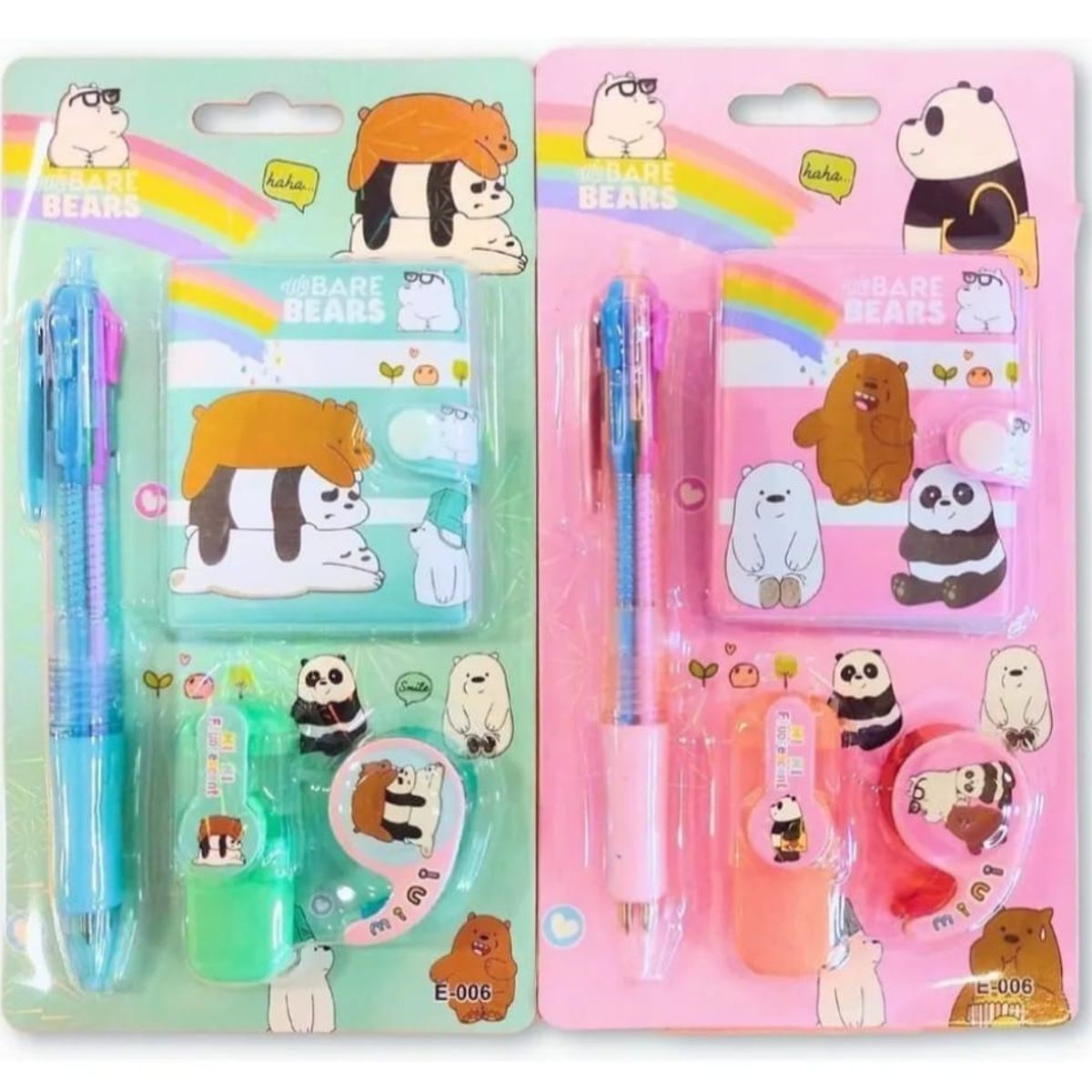 GENERICO - Set Papelería Kawaii  Osos Escandalosos