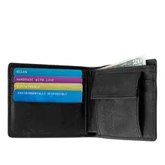 GENERICO - Billetera Corcho Monedero Anticlonacion Cuero Vegano Rfid