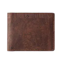 GENERICO - Billetera Corcho Monedero Anticlonacion Cuero Vegano Rfid