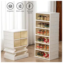 ANGELES DEL HOGAR - ZAPATERO PLEGABLE 6 NIVELES PARA 12 PARES
