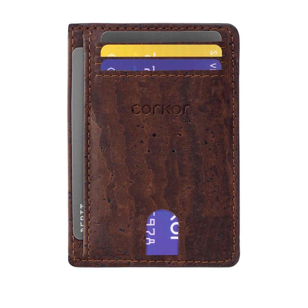 GENERICO - Billetera Tarjetas Corcho Delgada Anticlonacion Cuero Vegano