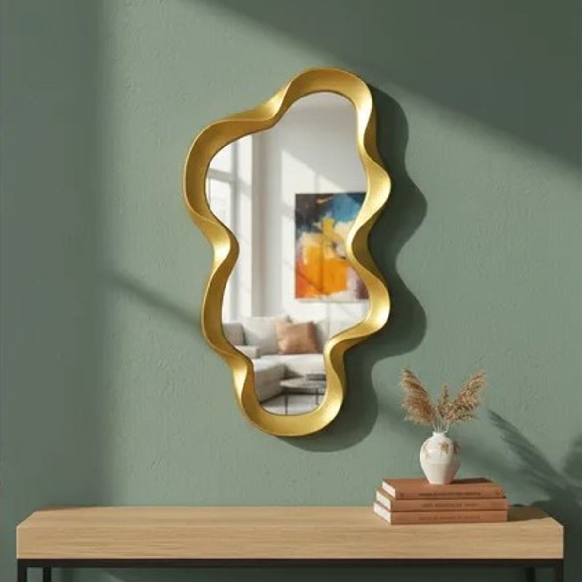 GENERICO - Espejo Decorativo Dorado 42cm