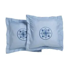 VELUTTI - Funda de Cojín Decorativa Celeste 50x50 cm