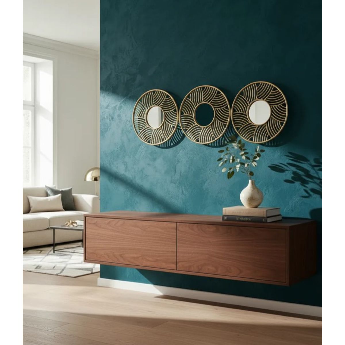 GENERICO - Set 3 Espejos Decorativos Redondos 25cm