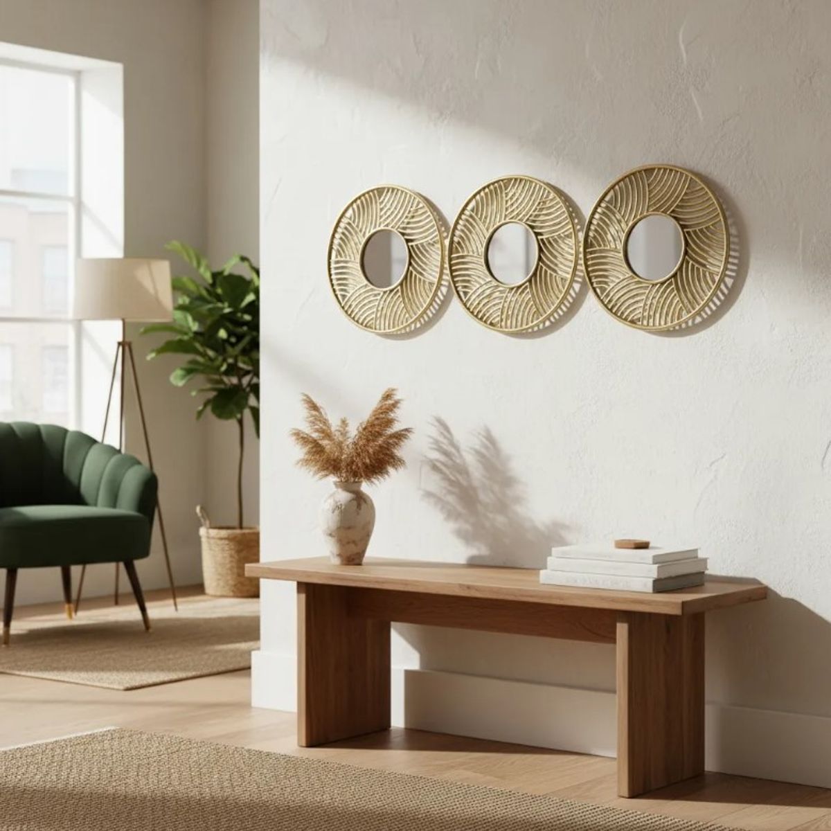 GENERICO - Set 3 Espejos Decorativos Redondos 25cm