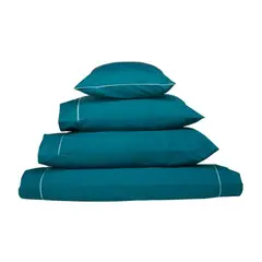 VELUTTI - Set Funda de Cojín Color Turquesa 50x50 cm