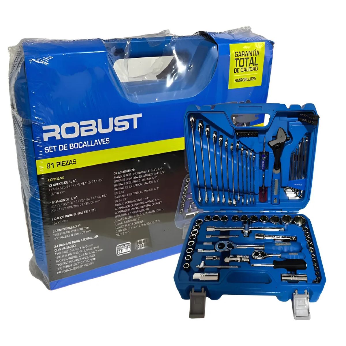 GENERICO - Juego Dados Llaves Cromo Vanadio 91 Piezas