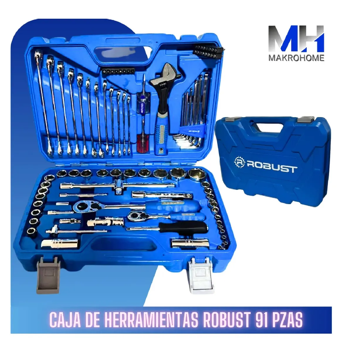 GENERICO - Juego Dados Llaves Cromo Vanadio 91 Piezas