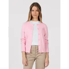 TOMMY HILFIGER - Cárdigan Essential Con Logo Rosado
