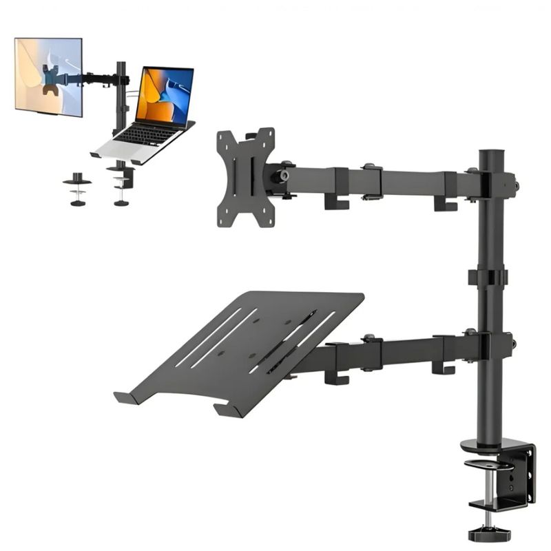 ANGELES DEL HOGAR - Soporte Monitor Y Notebook Brazo Articulado Escritorio