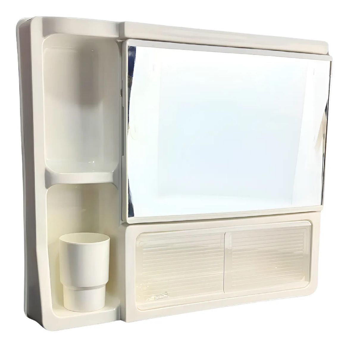 GENERICO - Mueble Botiquin Plastico Para Baño Con Espejo Flotante